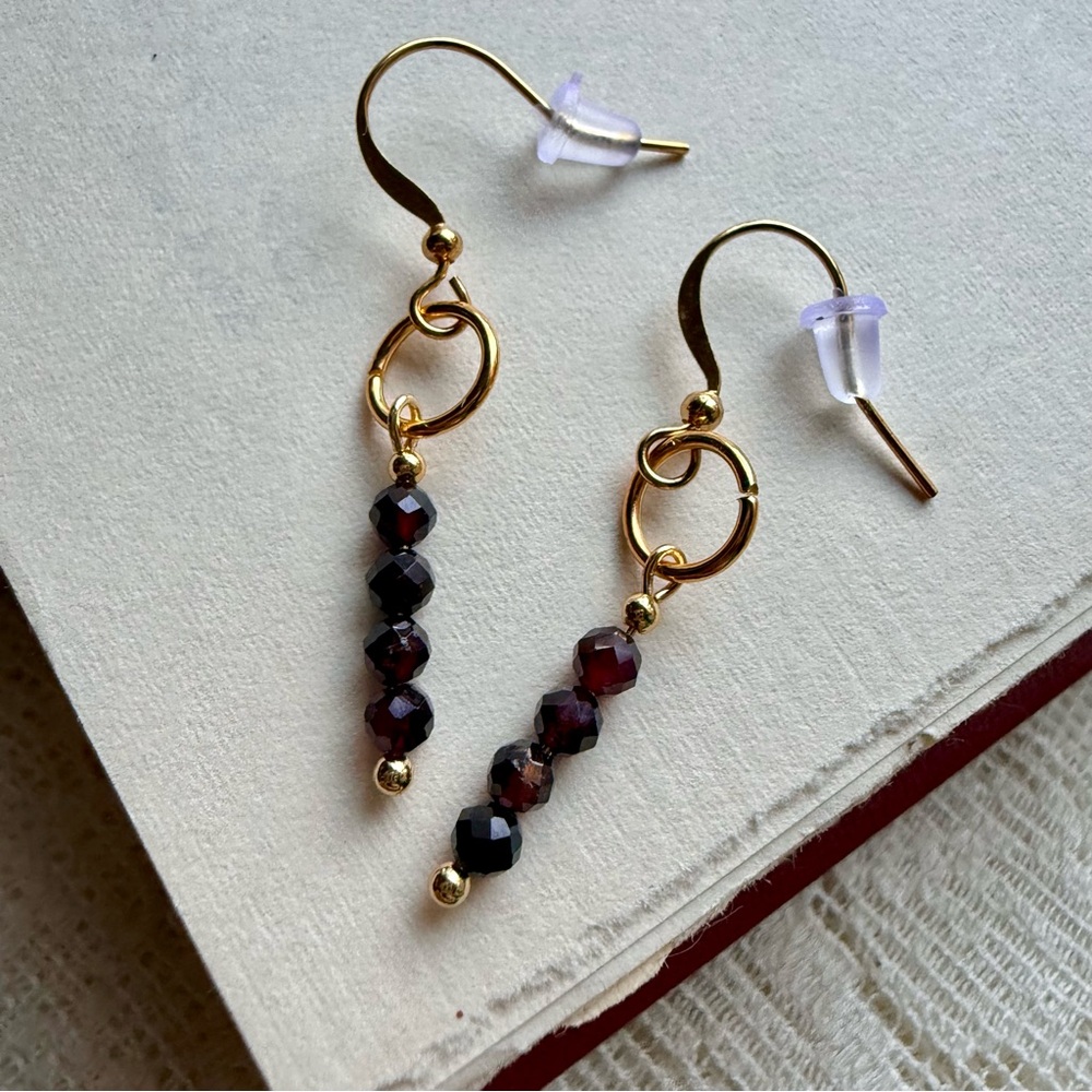 Handmade garnet earrings